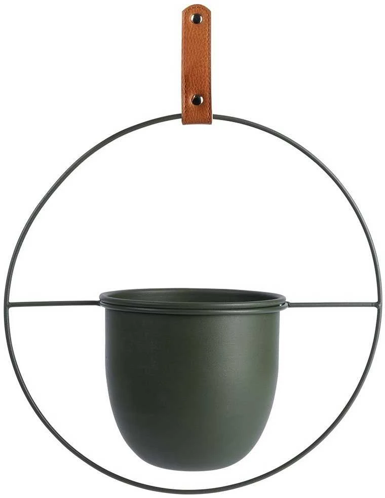 Home Styling Collection Kabantis vazonas 30 cm Metalinis Žalias