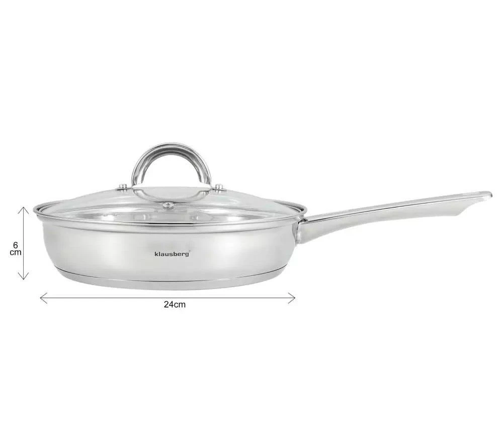 Keptuvė Keptuvė su kiaušinių įdėklu, stikliniu dangčiu, 24 cm skersmens, Klausberg