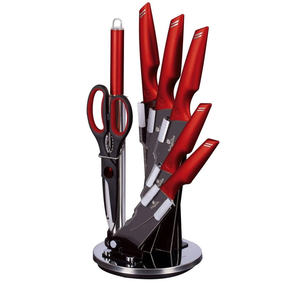 Berlinger Haus Peilių rinkinys (8 dalių) Metallic Line Burgundy Edition | BH/2686