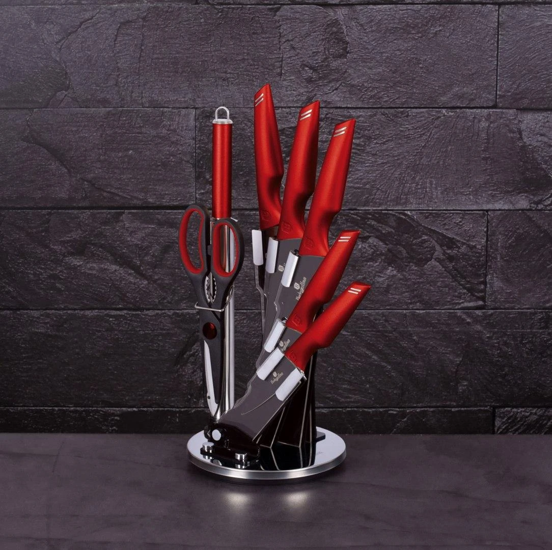Berlinger Haus Peilių rinkinys (8 dalių) Metallic Line Burgundy Edition | BH/2686