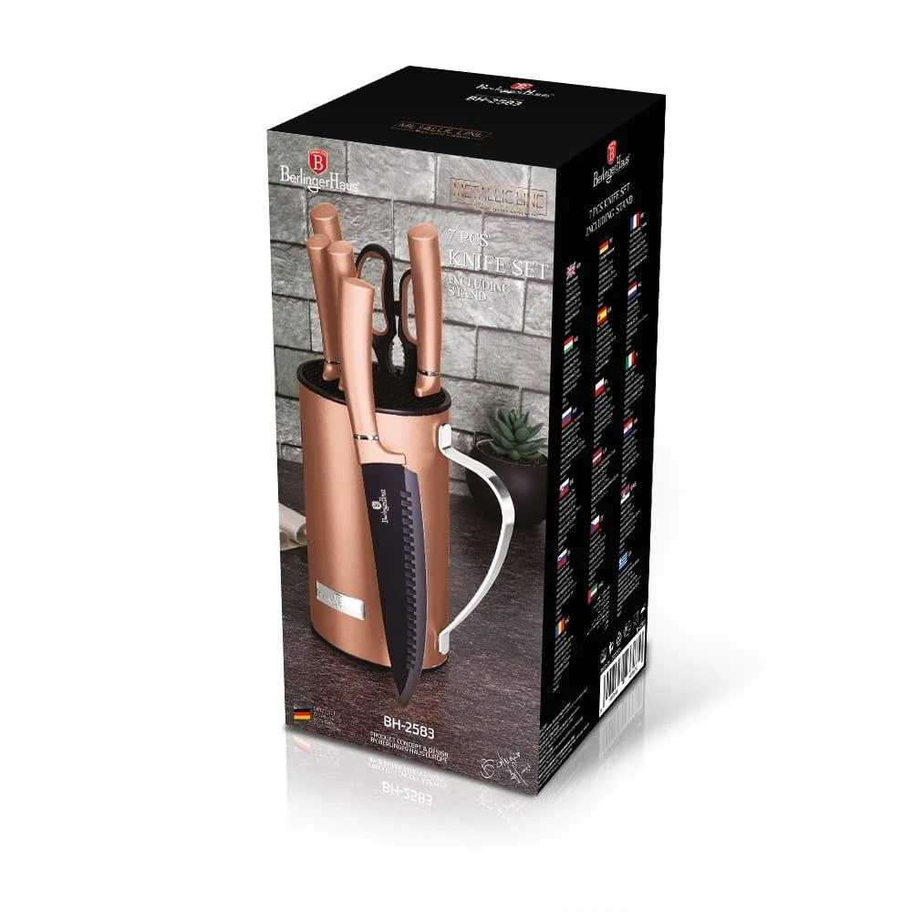 PEILIŲ RINKINYS STOVĖJE 7 ELEMENTAI BERLINGER HAUS ROSE GOLD BH-2583