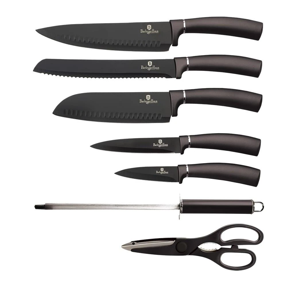 PEILIŲ RINKINYS STOVĖJE 8 VNT. BERLINGER HAUS METALLIC LINE Carbon Pro BH-2685