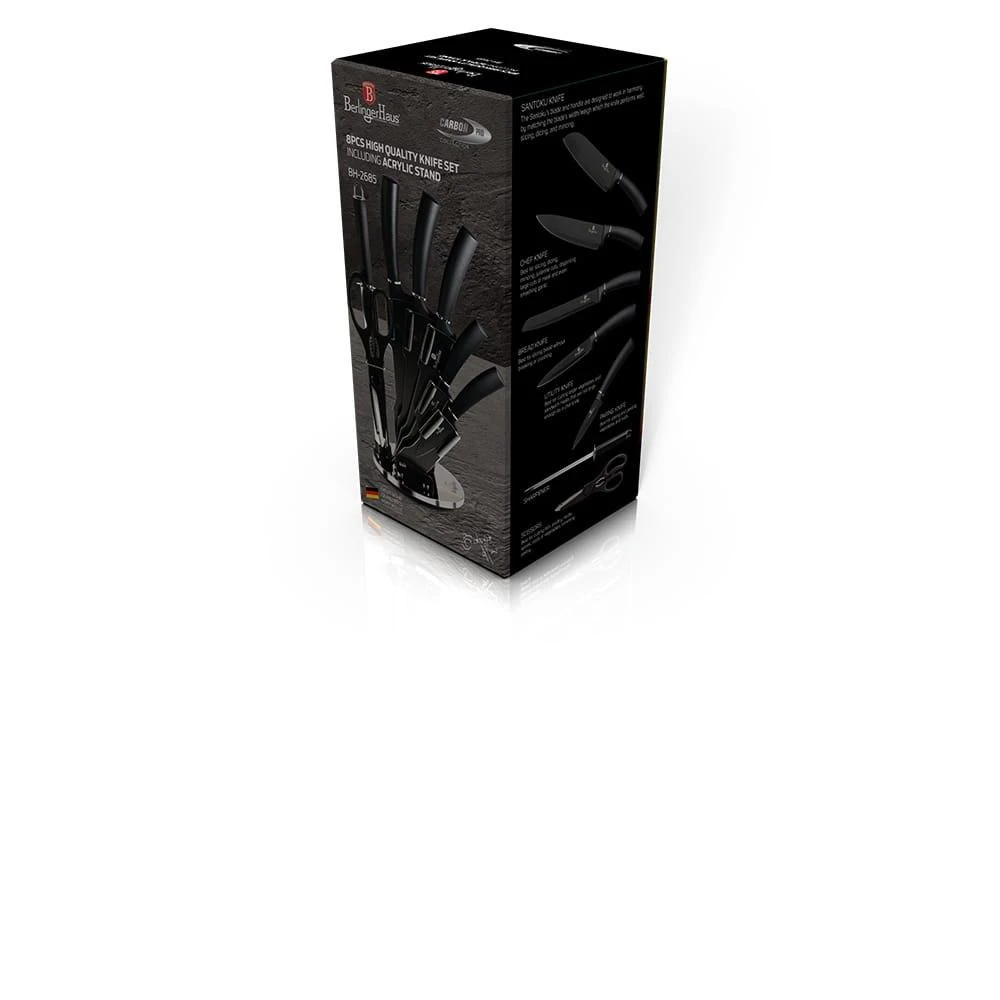 PEILIŲ RINKINYS STOVĖJE 8 VNT. BERLINGER HAUS METALLIC LINE Carbon Pro BH-2685