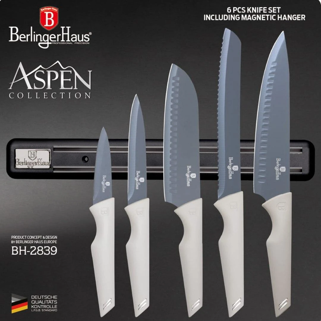 Rinkinys NOŻY Z LISTWĄ 6 EL. BERLINGER HAUS ASPEN BH-2839