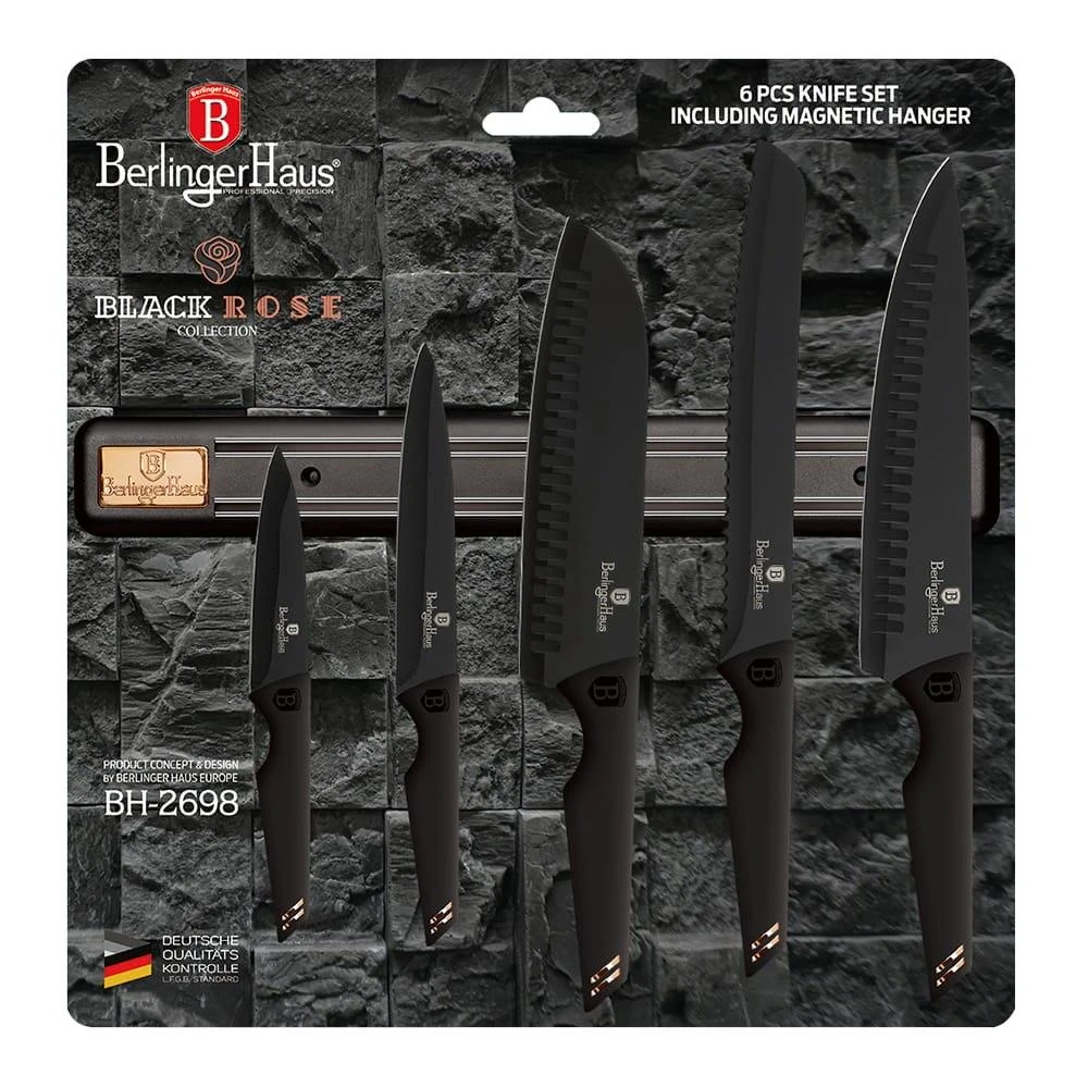 PEILIŲ RINKINYS SU MAGNETINIAIS ŽANDALIAIS 6 vnt BERLINGER HAUS ROSE GOLD BH-2698