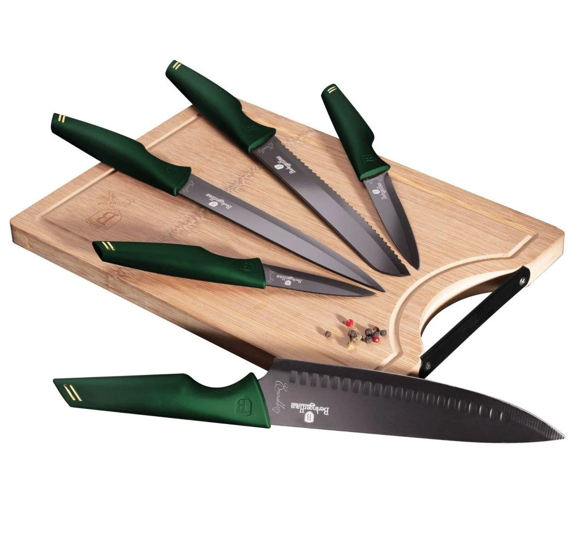 PEILIŲ RINKINYS SU SĖDYNĖMIS 6 dalių BERLINGER HAUS EMERALD LINE BH-2706