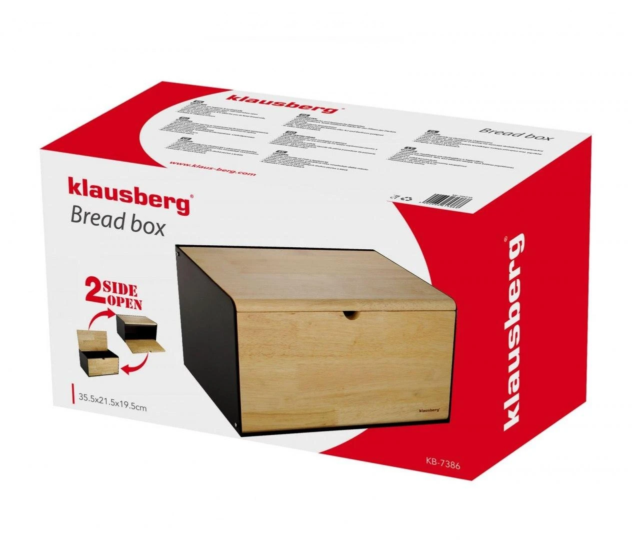 Chlebak Klausberg plieno-bambuko duoninė, juoda
