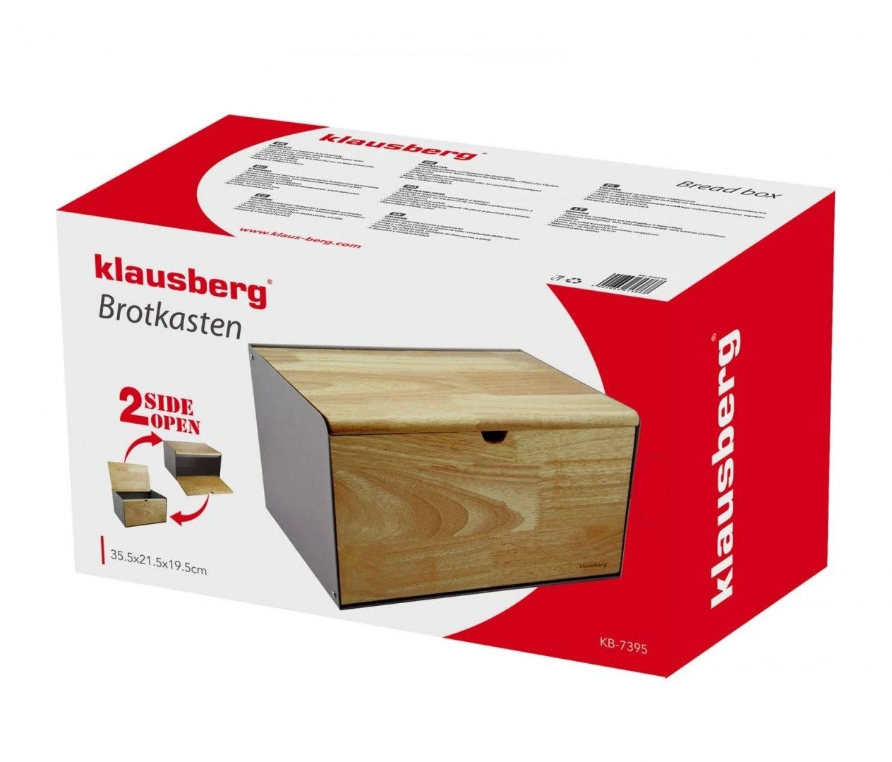 KLAUSBERG pleninė ir medinė duonos dėžutė KB-7395