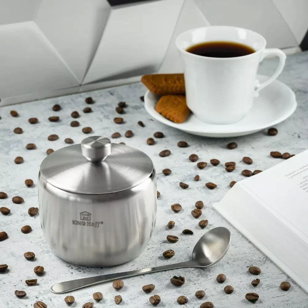 King Hoff Cukiernica Kinghoff 560 ml plieninė cukrinė su šaukšteliu