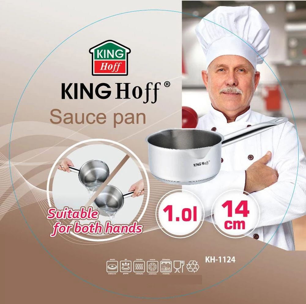 King Hoff Kaistuvas Puodas, plieno, skersmuo 14 cm, 1 l, kinghoff