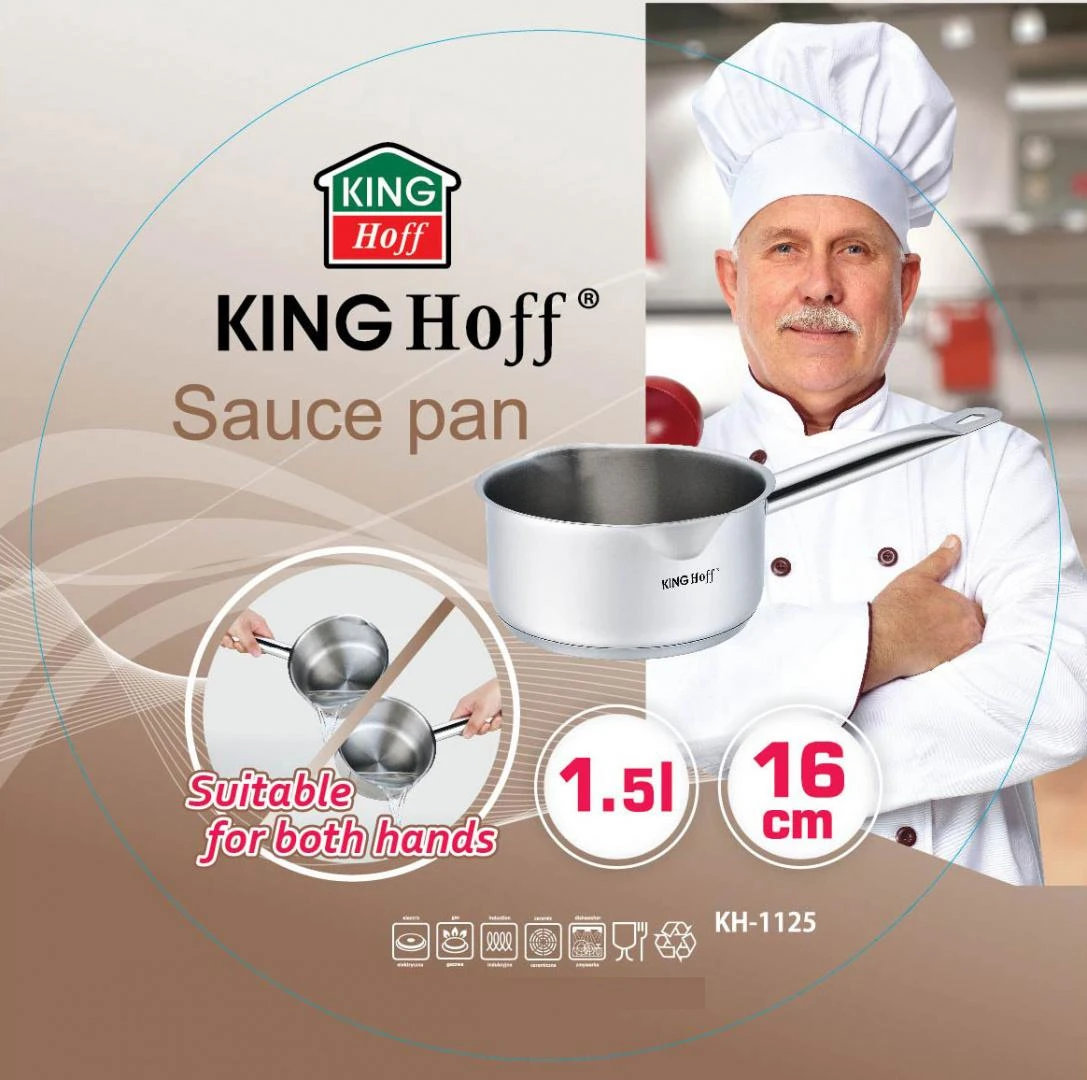 King Hoff Kaistuvas Plieninis puodas, 16 cm skersmens, 1,5 l talpos, „Kinghoff“