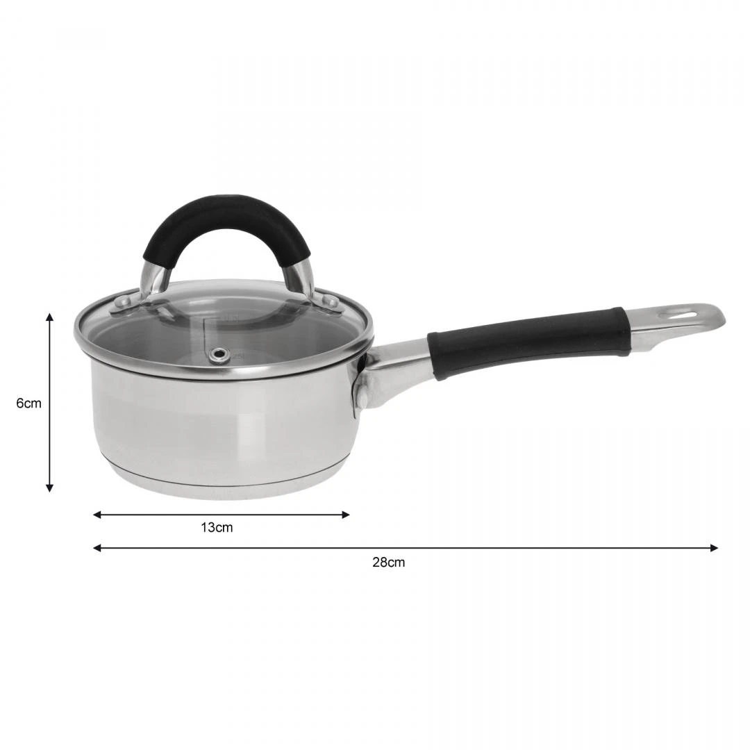 King Hoff Kaistuvas Puodas su dangčiu, plieno, 12 cm skersmens, 0,5 l talpos, „Kinghoff“