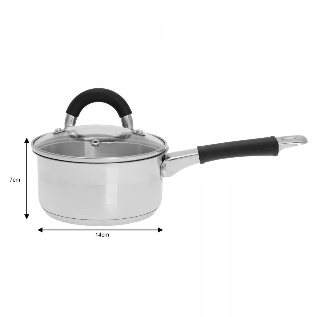 King Hoff Kaistuvas Puodas su dangčiu, plieno, skersmuo 14cm, 1l, kinghoff