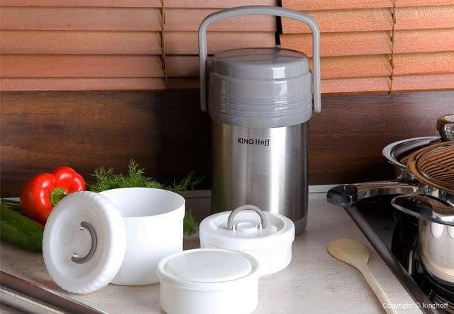 King Hoff TERMOSAS KINGHOFF 1,5L + 3 DĖŽUTĖS KH-4075