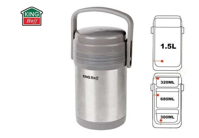 King Hoff TERMOSAS KINGHOFF 1,5L + 3 DĖŽUTĖS KH-4075