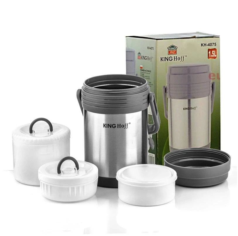 King Hoff TERMOSAS KINGHOFF 1,5L + 3 DĖŽUTĖS KH-4075