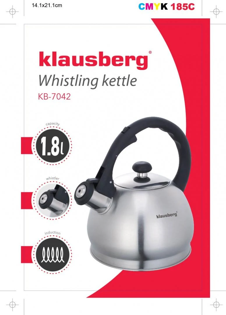 Virdulys, Tradicinis virdulys 1,8 l sidabrinis Klausberg