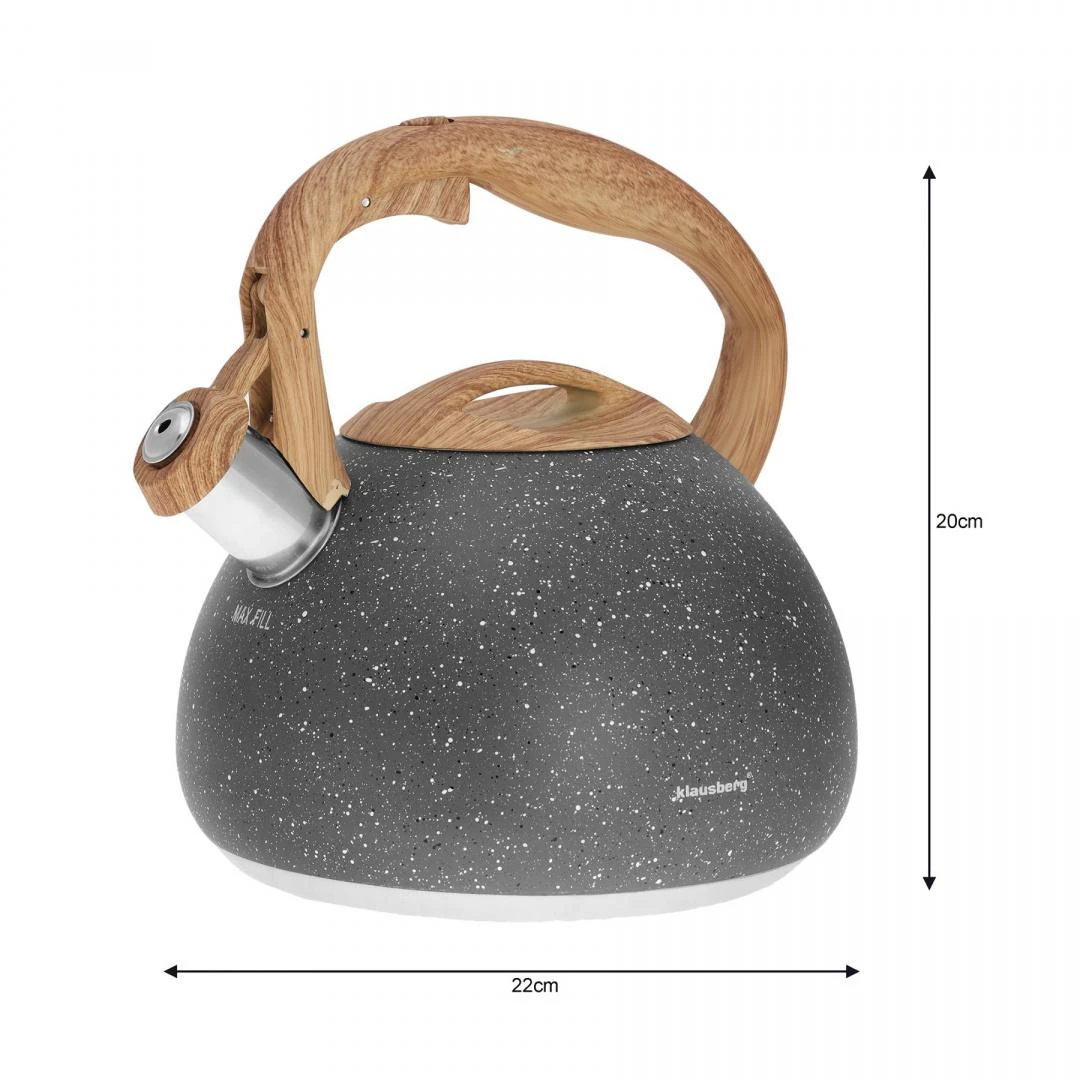 Virdulys, Tradicinis virdulys, 2,8 l, pilkas marmuras, Klausberg