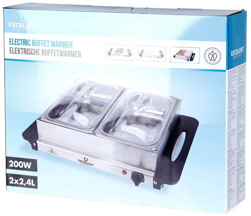 Kaitlentė Home Styling Collection Excellent Electricks Elektrinis Maisto Šildytuvas 200W Nerūdijančio Plieno