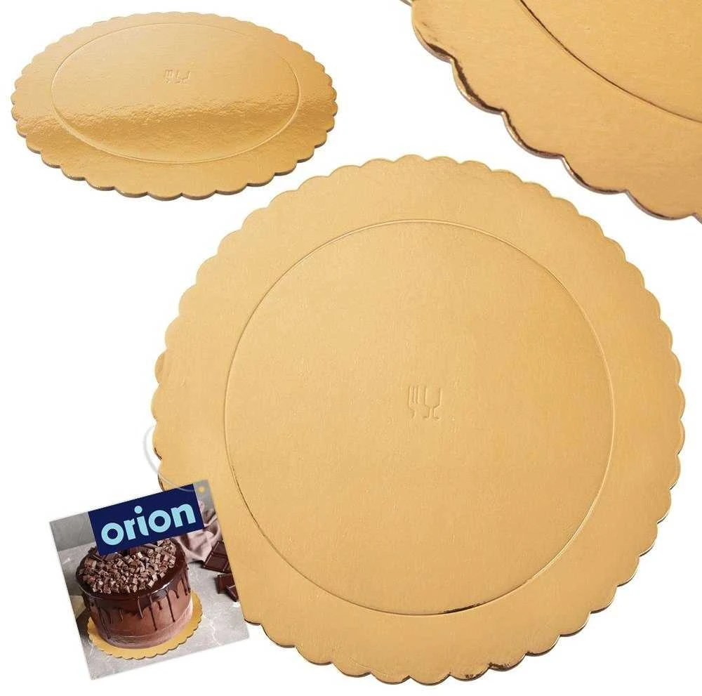 Lumarko Orion torto padėkliukas apvalus 26 cm auksinis