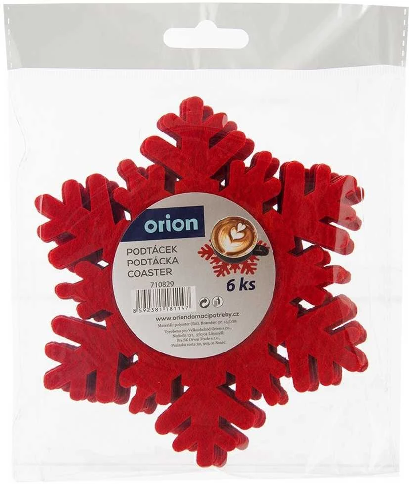 Excellent Houseware Orion Padėkliukai puodeliams 13,5 cm raudoni 6 vnt.