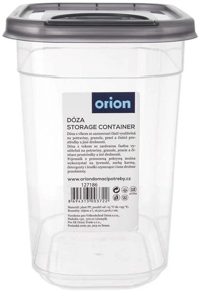 Orion Maisto saugojimo indas su dozatoriumi 1,9 l Pilkas
