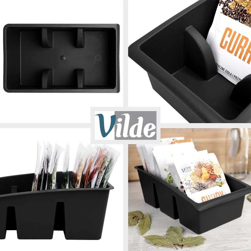 Vilde Prieskonių dėžutė organizatorius juoda 25x15x9 cm