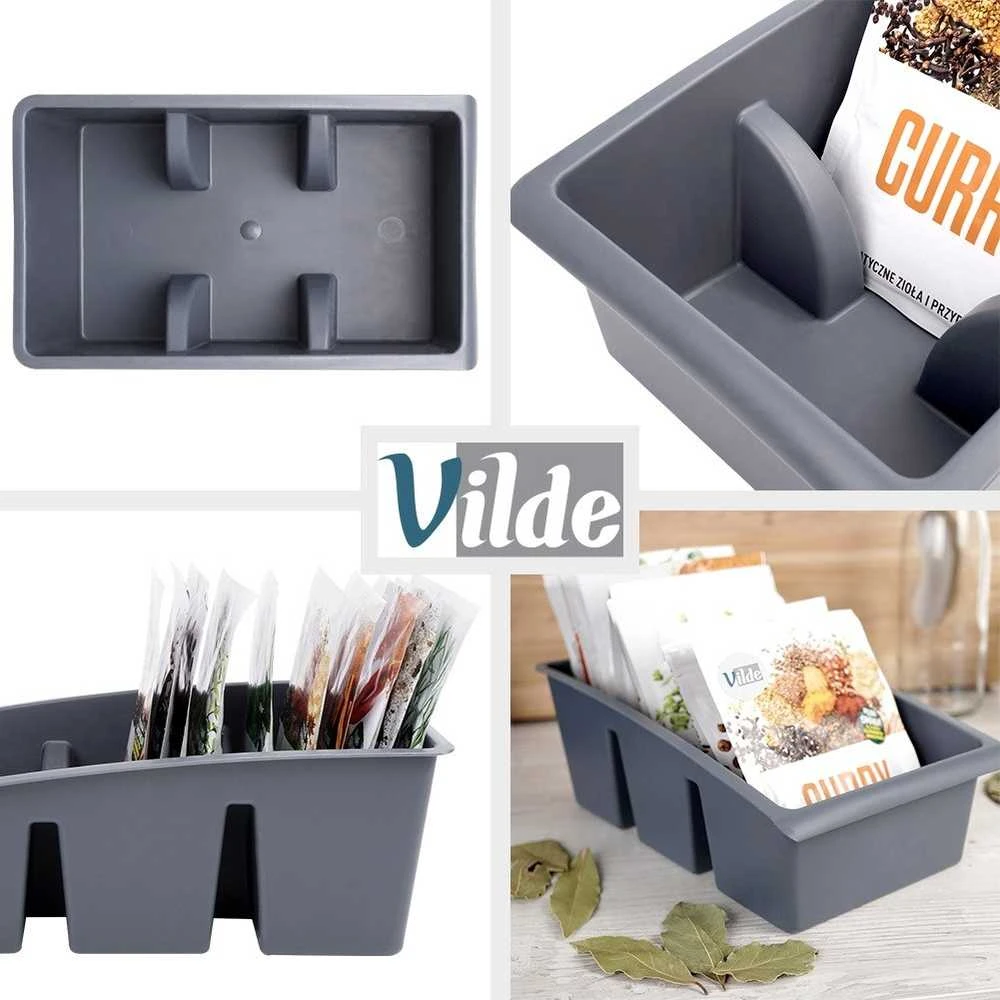 Vilde Prieskonių dėžutė organizatorius pilkas 25x15x9 cm
