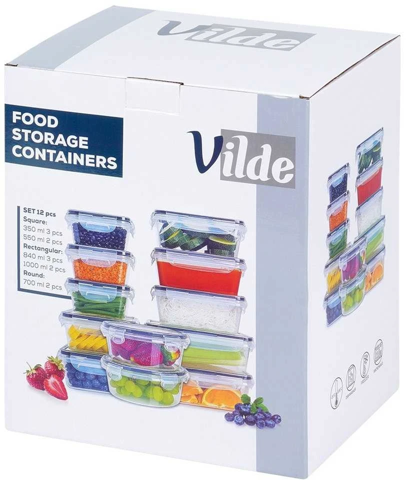 Vilde Virtuviniai maisto laikymo indeliai su dangteliais ir sandarikliais, 12 vnt.