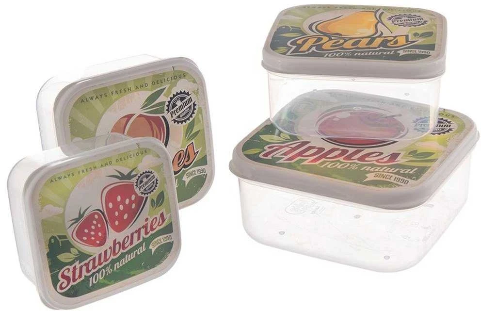 Aptel Maisto dėžutės 4 vnt. - Retro stiliaus, skirtingų dydžių