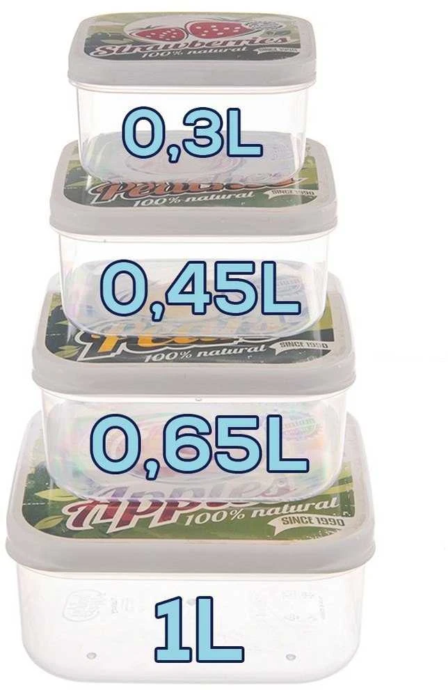 Aptel Maisto dėžutės 4 vnt. - Retro stiliaus, skirtingų dydžių