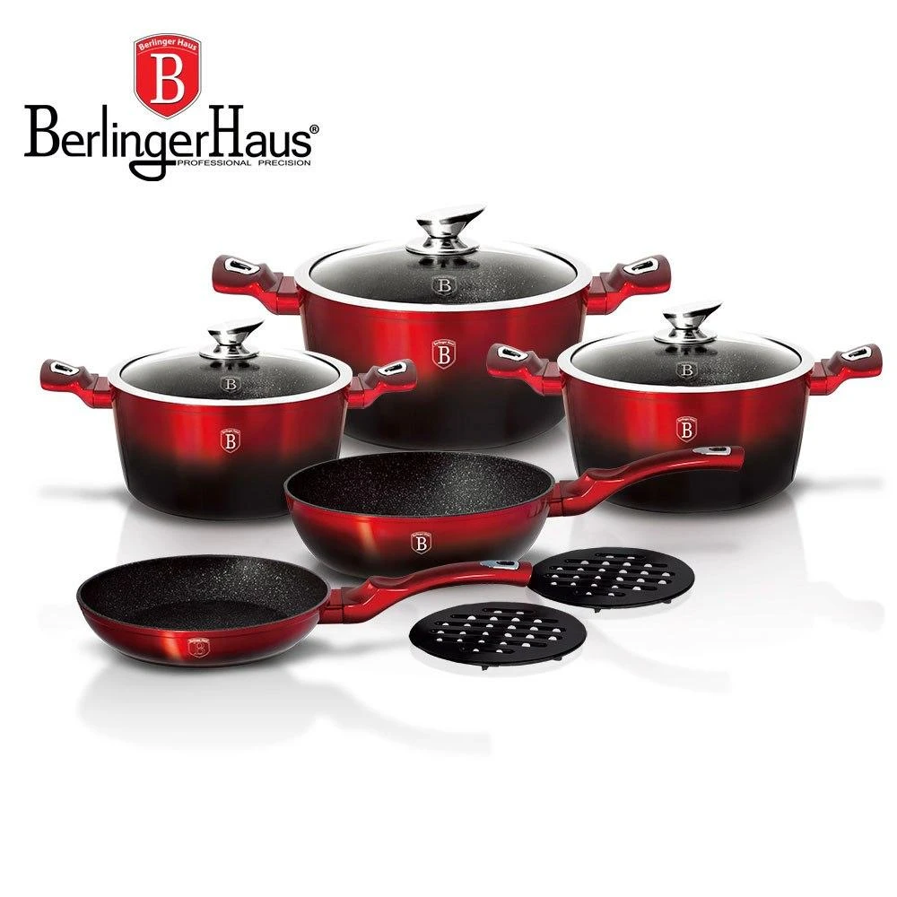 Berlinger Haus Metallic puodų rinkinys 10 elementų (BH-1631)