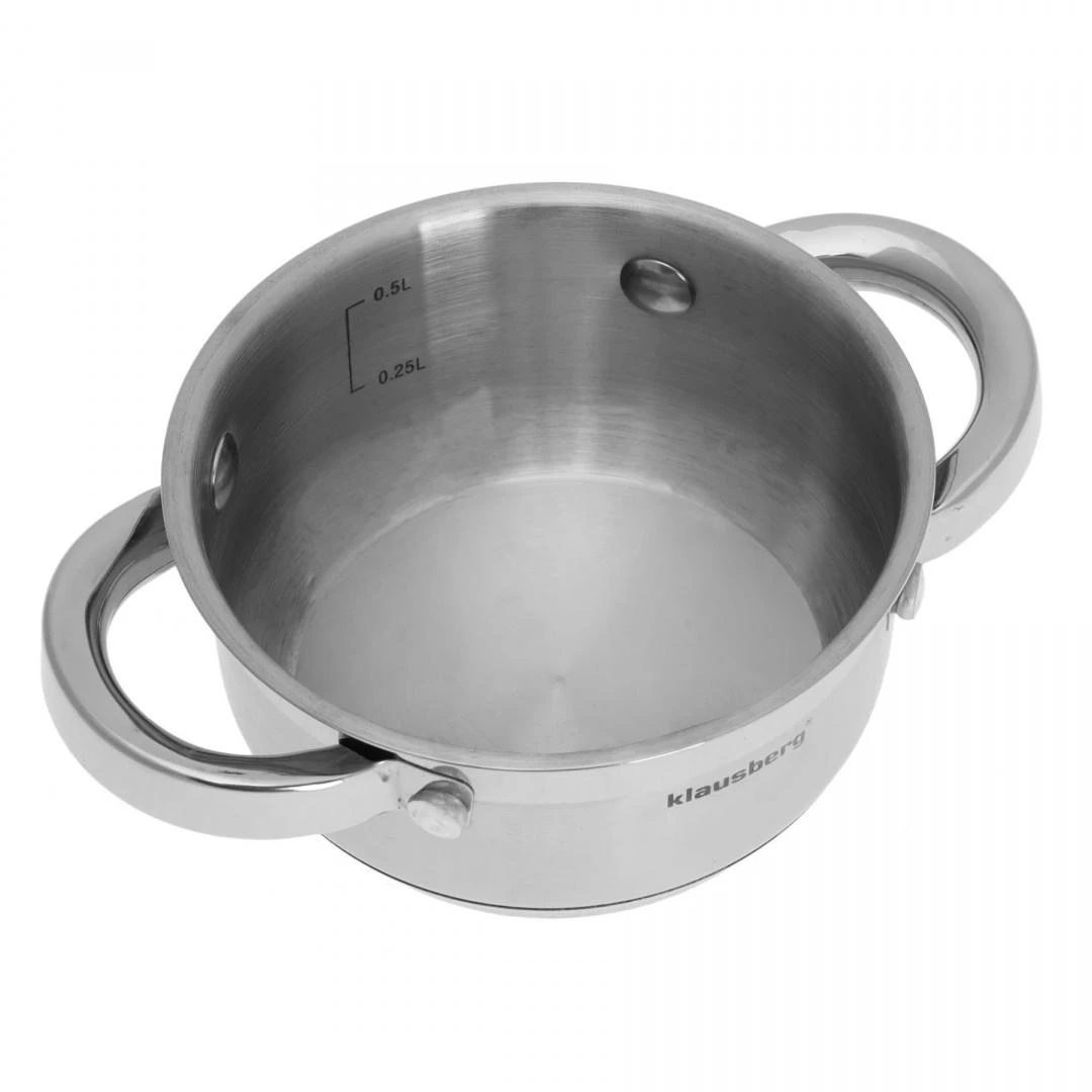 Puodas Plieninis puodas, 12 cm skersmens, 0,5 l, Klausberg