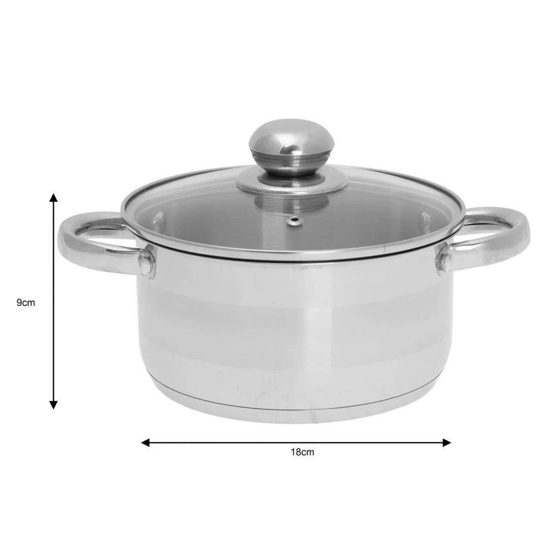 King Hoff Puodas Kinghoff plieno puodas su dangčiu, 18 cm skersmens, 2,1 l talpos
