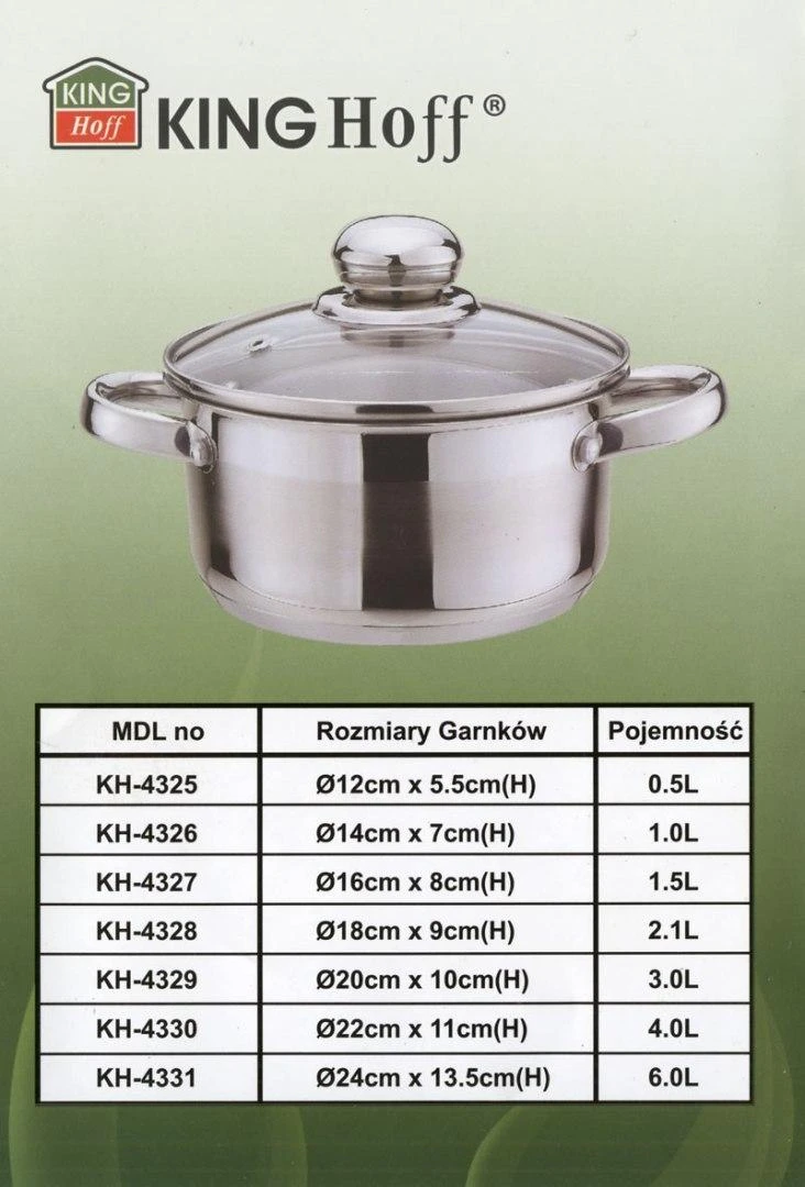 King Hoff Puodas Kinghoff plieno puodas, 24 cm skersmens, 6 l talpos