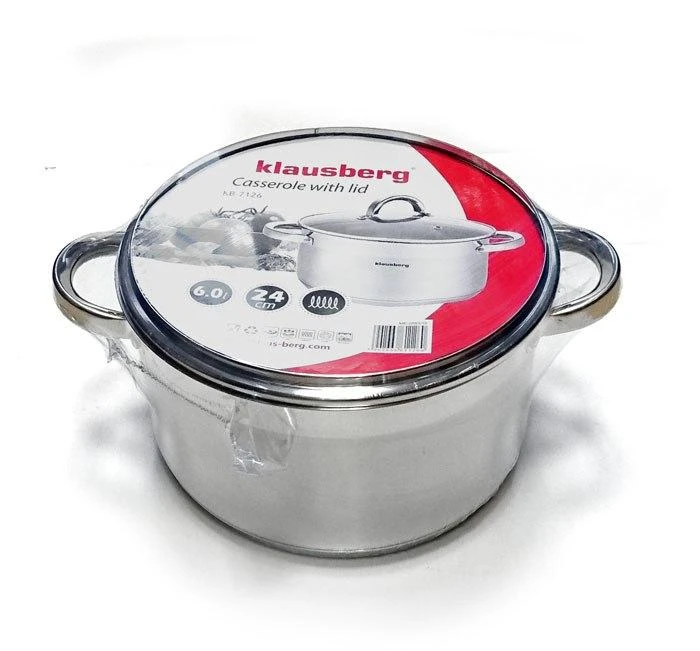 Puodas Plieninis puodas, 24 cm skersmens, 6,0 l, Klausberg