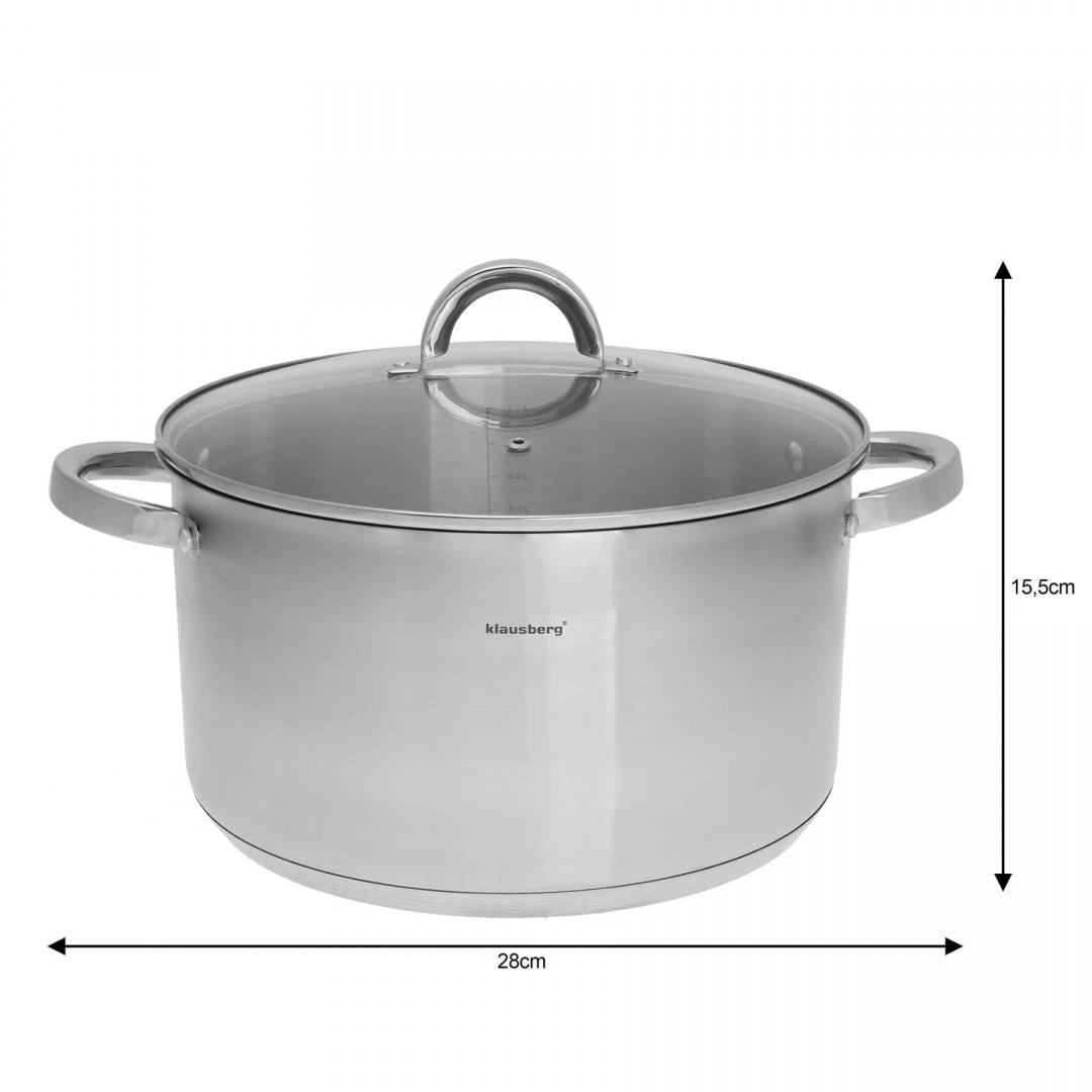 Puodas Plieninis puodas, 28 cm skersmens, 9,5 l, Klausberg