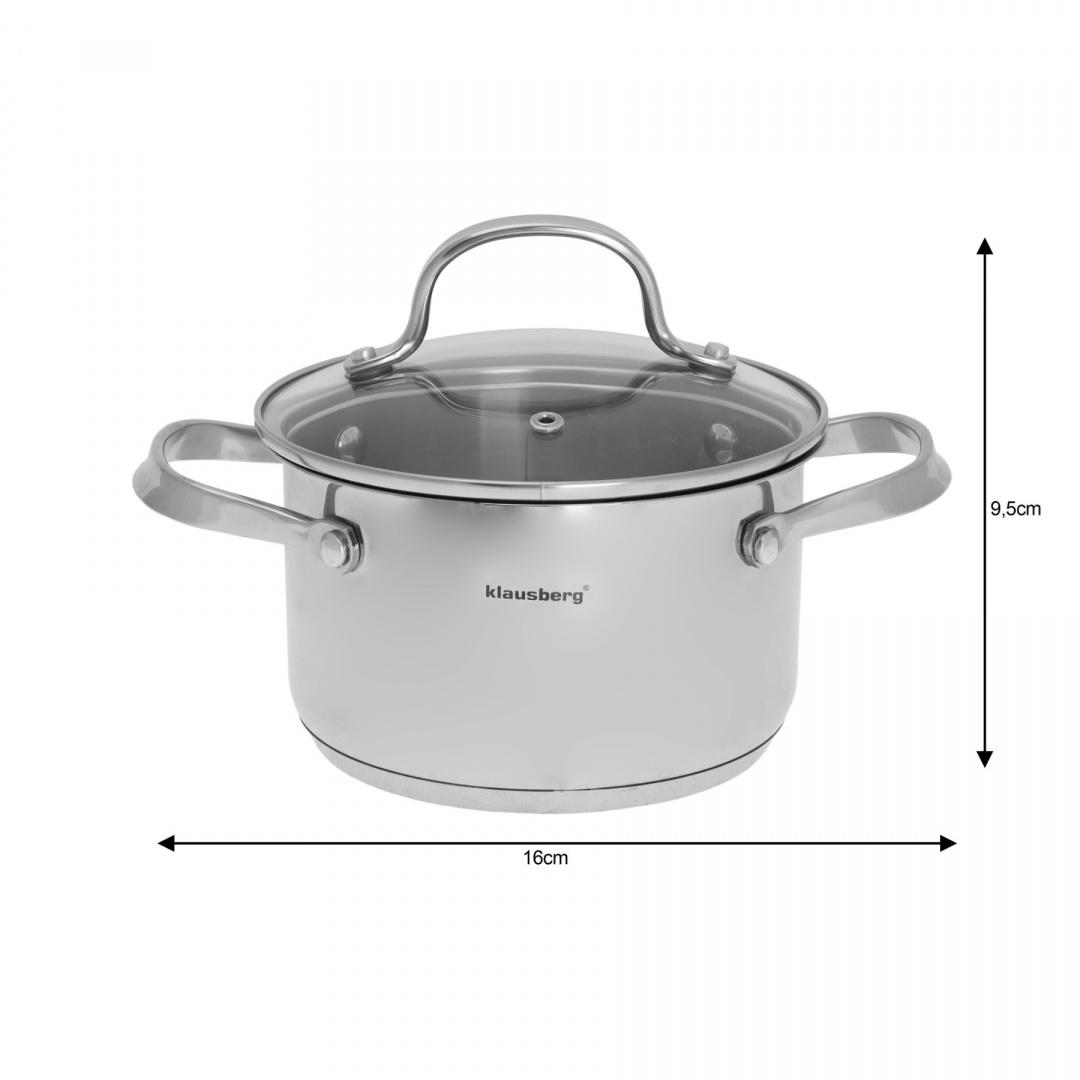 Puodas su pokrywą, stal śr.16cm 1,8l klausberg