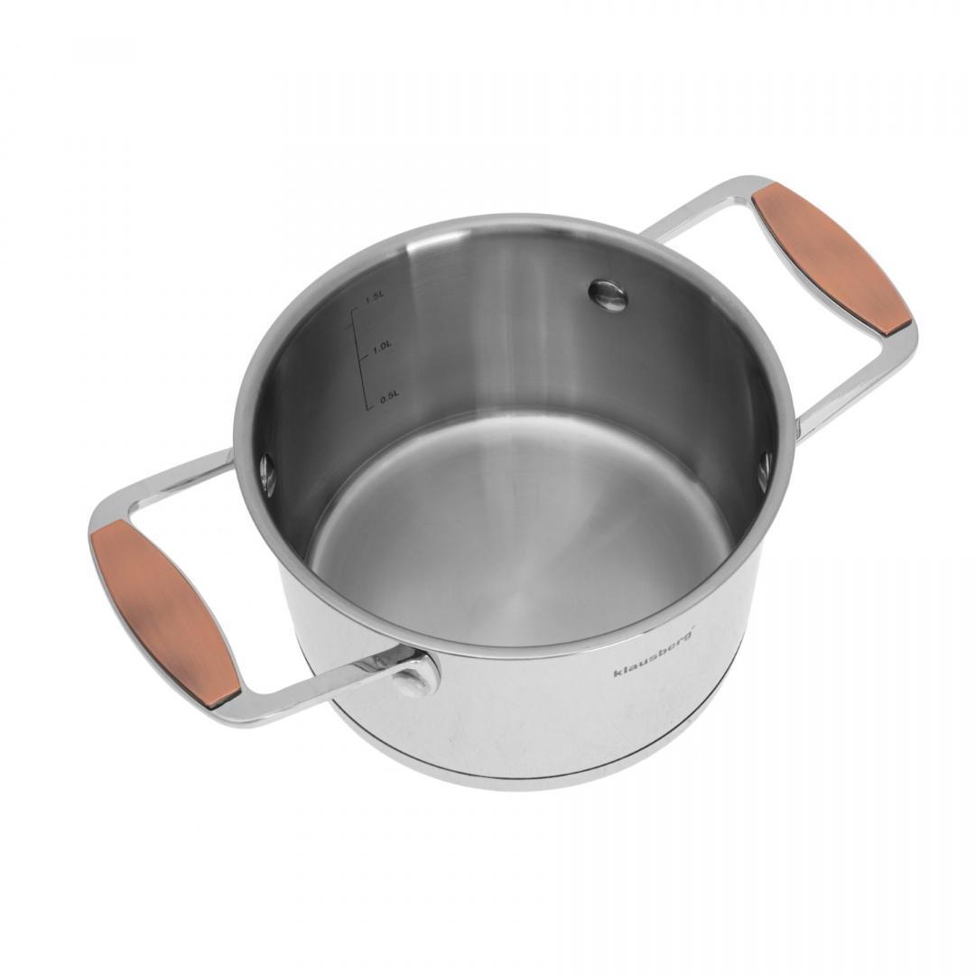 KLAUSBERG - Plieninis puodas + dangtis 16 cm 1,8 L
