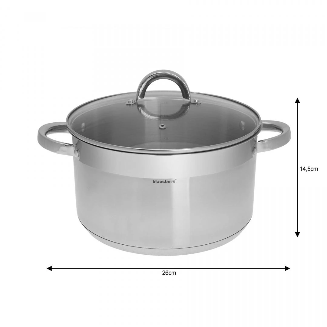 Puodas Plieninis puodas, 26 cm skersmens, 7,5 l, Klausberg