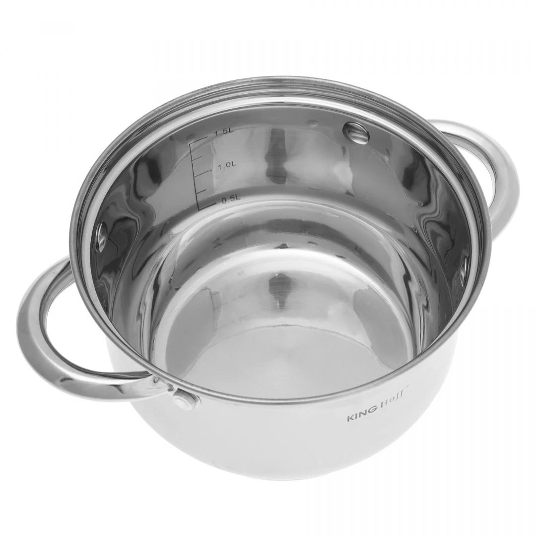 King Hoff Rinkinys Kinghoff Kinghoff 6 dalių puodų rinkinys, plieno, skersmuo 18, 20, 24 cm