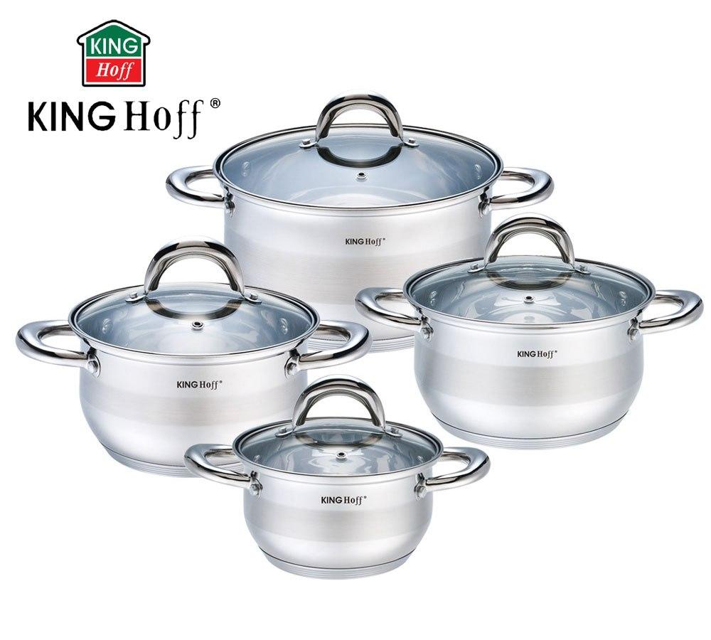 King Hoff Puodų rinkinys 8 dalys, stal śr.16/18/20/24cm kinghoff