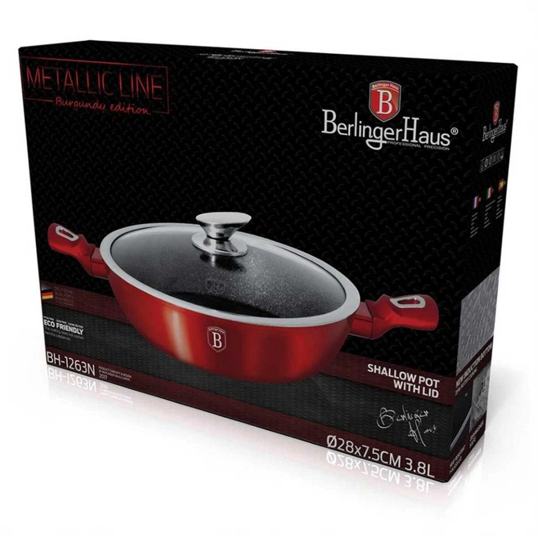 PUODAS 3,8L 28CM BERLINGER HAUS METALLIC BURGUNDY LINE BH-1263