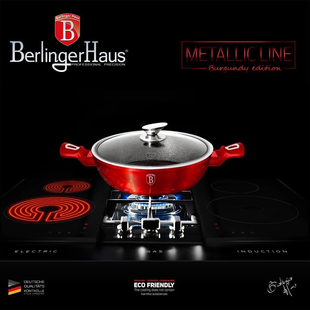 PUODAS 3,8L 28CM BERLINGER HAUS METALLIC BURGUNDY LINE BH-1263