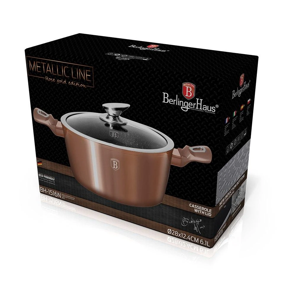 BH-1516N - Granito puodas 28 cm Berlinger Haus Rose Gold kolekcija