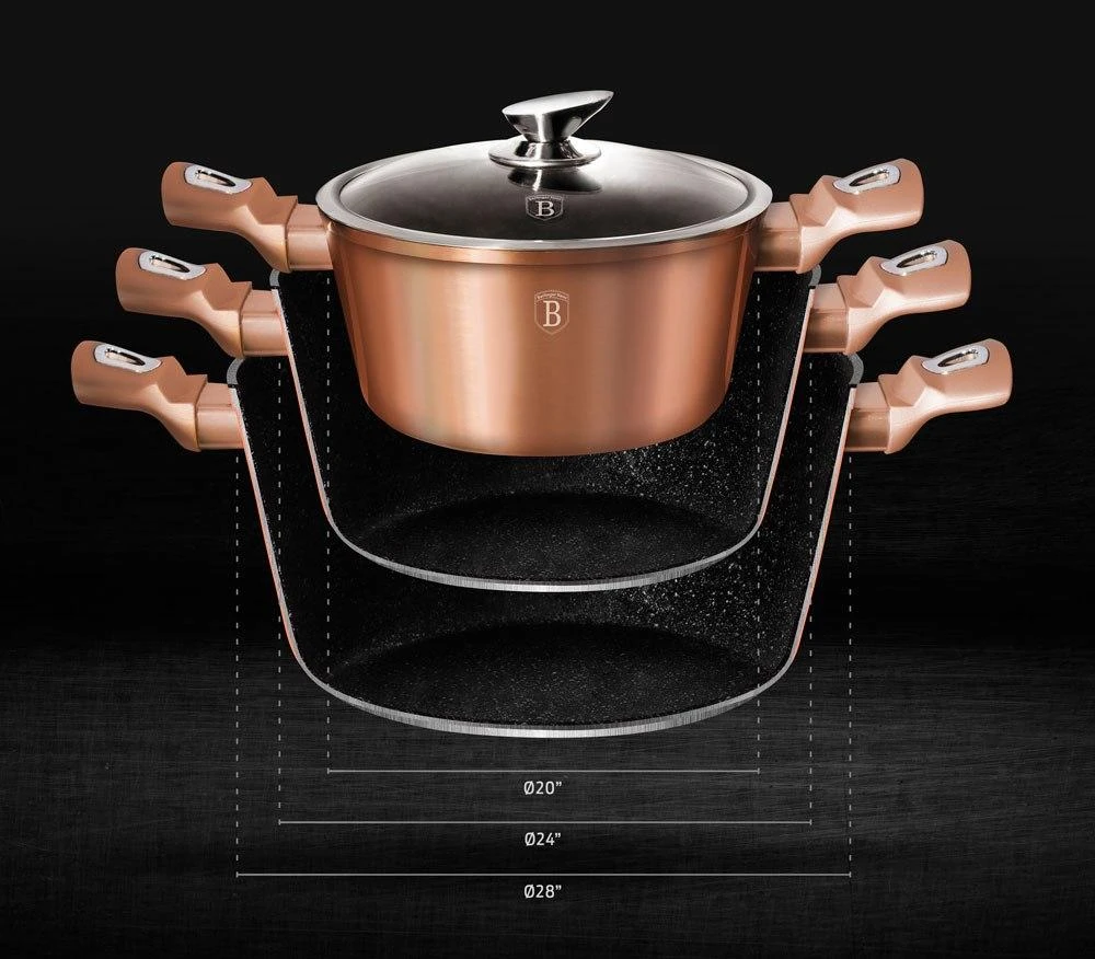 BH-1516N - Granito puodas 28 cm Berlinger Haus Rose Gold kolekcija