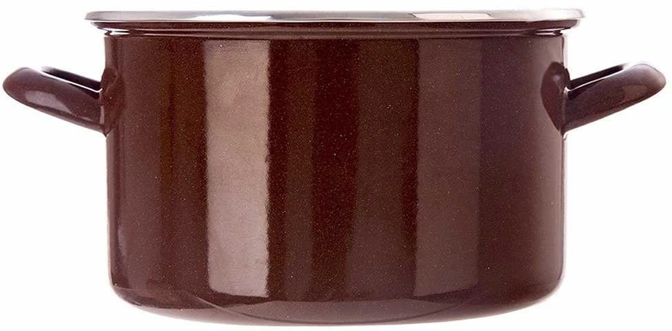 Emalia Pleszew Orion Emaliuotas puodas 20 cm, 3 l, Rudas