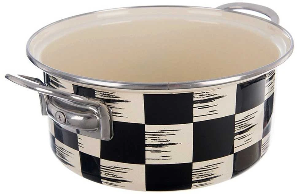 Orion Emaliuotas Puodas 20 cm 2,2 L Šachmatų Raštas