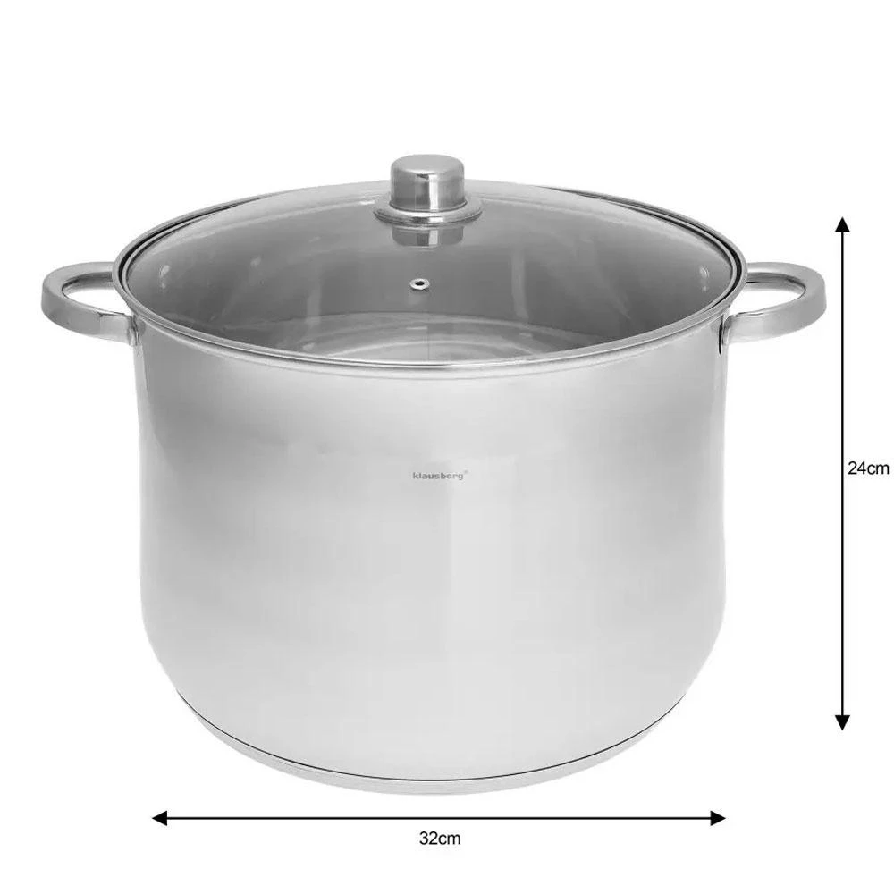 Puodas Plieninis puodas, 32 cm skersmens, 18,7 l, Klausberg