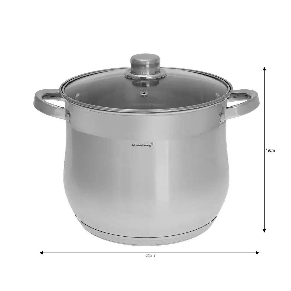 Puodas Plieninis puodas, 22 cm skersmens, 7 l talpos, Klausberg